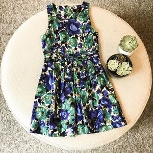 Green and blue Floral print dress